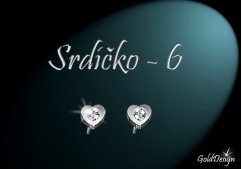 Srdíčko 6 - náušnice rhodium